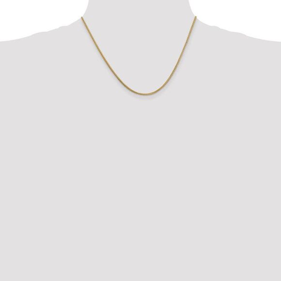 1.3mm, 14k Yellow Gold, Solid Franco Chain Necklace, 18 Inch - Picture 2 of 8